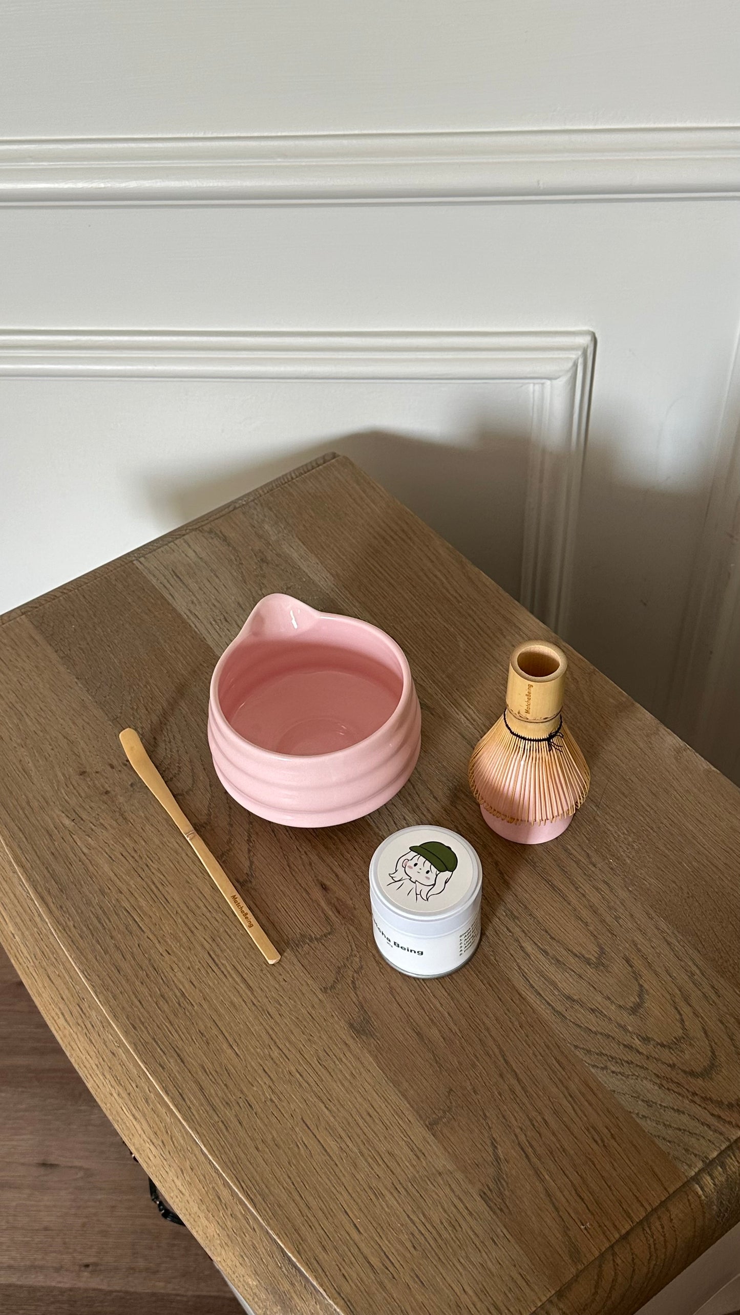 Light pink matcha set