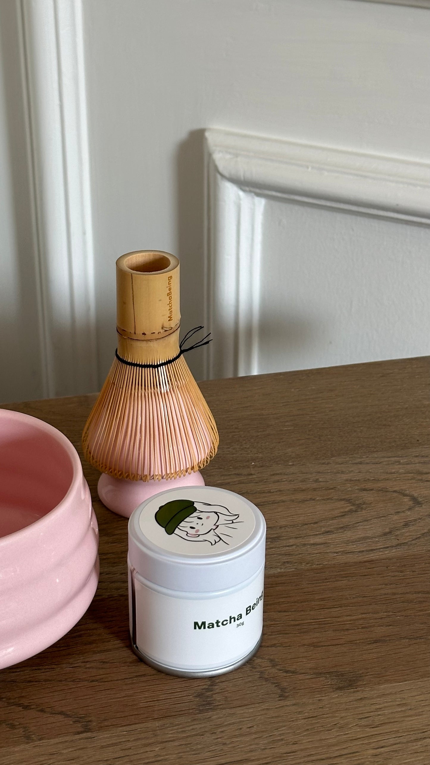 Light pink matcha set